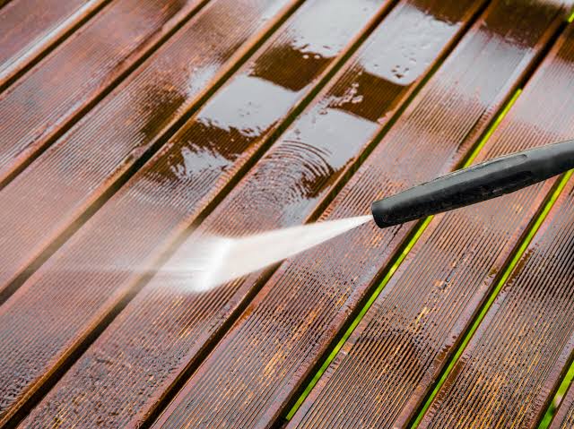 Weathered deck before painting in Surrey