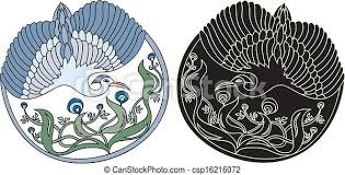 Select from premium art nouveau floral pattern of the highest quality. Round Floral Pattern With Bird In Art Nouveau Stile Canstock