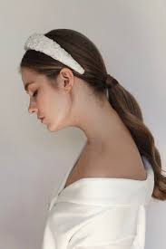 Wedding Padded Headband Bridal Alice Band Ivory Lace Headband Etsy In 2021 Bridal Hair Down Bridal Headband Bride Headband