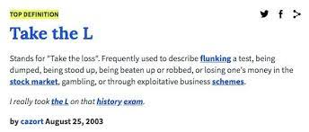 Urban Dictionary L And W Know Your Meme