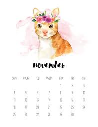 November Watercolor Calendar Calendar Wallpaper Watercolor Animals