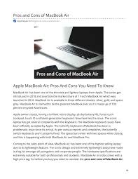 Apple Macbook Air Pros And Cons You Need To Know By Rapidrepair Issuu
