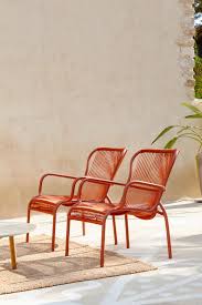 Terracotta Loop Lounge Chairs Vincent Sheppard In 2020 Lounge Chair Outdoor Modern Outdoor Lounge Chair Outdoor Lounge Set