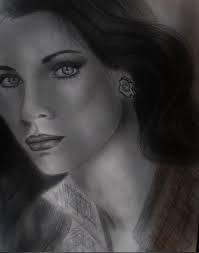 Charcoal and graphite landscape paintings of trees