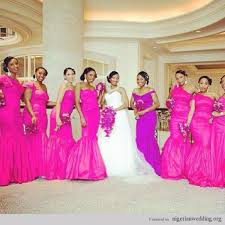 African American Pink Wedding Nigerian Wedding Fun Girly Fuchsia Pink Bridesmaids Dresses Styles Bridesmaid Bridesmaid Dress Styles Fuchsia Wedding