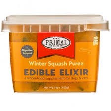New look, same fresh ingredients. Primal Edible Elixir Winter Squash Puree Frozen Dog Cat Food Topper 16 Oz Point Loma Pet Pantry