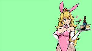 4515328 green background, love, boobs, cleavage, bunny ears, video games,  bunny suit, simple background, Peach, Mario Bros. - Rare Gallery HD  Wallpapers