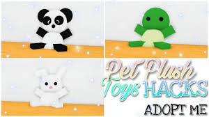 9 Pet Plush Toys Hacks Panda Bunny Turtle Adopt Me Building Hacks Youtube Animal Room Adoption Roblox Plush