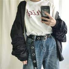 From waist belts that help cinch the waist for a more flattering fit to a chain belt for bold & statement appeal, there are so many styles & ways to wear the humble belt. Black Canvas Teenagers Grunge Metallic Holes Belt Soft Grunge Outfits Summer Grunge Outfits Baggy Clothes Aesthetic