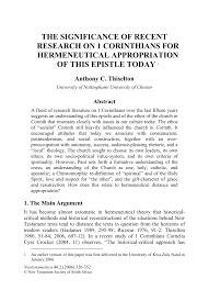 26 brothers and sisters, think of what you were when you were called. Pdf The Significance Of Recent Research On 1 Corinthians For Hermeneutical Appropriation Of This Epistle Today