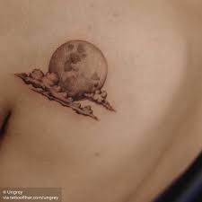 We've all caught ourselves staring at the moon; Cloudy Full Moon Full Moon Tattoo Cloud Tattoo Hand Tattoos For Guys