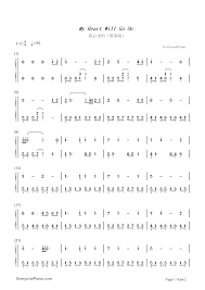 My Heart Will Go On Titanic Theme Numbered Musical Notation