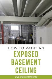 Painting an exposed basement ceiling black. How To Paint An Unfinished Basement Ceiling Semigloss Design