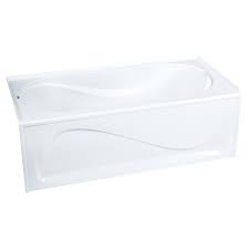 Rectangular shape bathtub in alcove installation. Maax Cocoon Bathtub With Left Hand Drain 32 In X 60 In Acrylic White 105822000001103 Rona