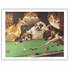 Jack The Ripper Print Dogs Playing Pool Custom Posters Poster