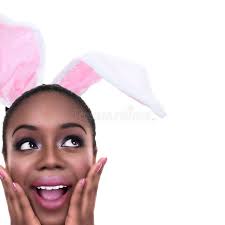Easter Bunny Girls Black Stock Photos