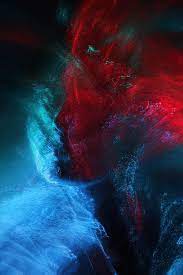 Red And Blue Light Painting Portrait In Red And Blue Tones Long Exposure No Photo Manipulation Red Aesthetic Grunge Light Painting Portrait Painting