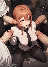 Makima bukkake party - Rule 34 AI Art