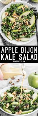 Apple Dijon Kale Salad Homemade Dressing Budget Bytes Recipe Kale Salad Healthy Recipes Vegetarian Recipes