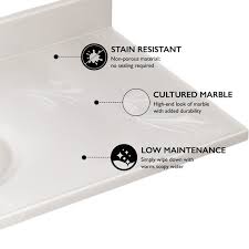 Cultured Marble White On Vanity