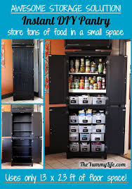 It features a durable wooden construction with a front wall in neutral gray color. Instant Diy Pantry Cabinet