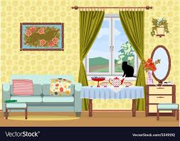 Download this free vector about cartoon living room interior background template. Living Room Interior Royalty Free Vector Image Living Room Interior Interior Illustration Room Interior