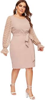 One of my most recent gifted collaborations was with shein but i have also previously bought from them to see for myself what the clothing was like. Shein Women S Plus Elegant Mesh Contrast Appliques Sleeve Stretchy Bodycon Pencil Dress At Amazon Women S Clothing Store