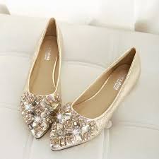 Solid Champagne Shining 2015 Wedding Accessories Bridal Wedding Shoes Flats Pointed Toe Crystal Rhinestone Shoes Bridal Shoes Wide Coloriffics Wedding Shoes Fro Bridal Shoes Flats Sandals Bridal Shoes Bridal Shoes Flats