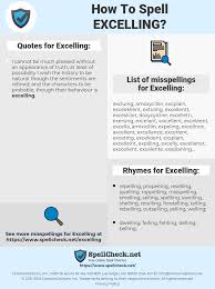 How To Spell Excelling And How To Misspell It Too Spellcheck Net