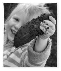 Girl with Sweetpotato Fleece Blanket