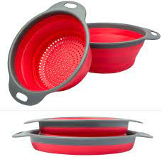 The image does not belong to me and respectfully belongs to the owner. Amazon Com Colander Set 2 Collapsible Colanders Strainers Set By Comfify Includes 2 Folding Strainers Sizes 8 2 Quart And 9 5 3 Quart Red And Grey Kitchen Dining