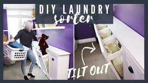 Tutorial for a diy tilt out cabinet that can be used to hide away a trash can, recycling bin or a laundry hamper. Beautiful Diy Tilt Out Laundry Organizer For Extreme Sorter The Diaries Of Diy Danie Youtube