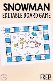 Have fun while developing early math facts, numeracy, and a love of learning. Editable Snowman Board Game