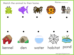 matching exercises animals homes of animals crochet projects