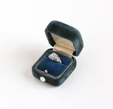 Vintage Blue Velvet Ring Box Art Deco 1920s 1930s Proposal Etsy Vintage Blue Velvet Box Art Blue Velvet