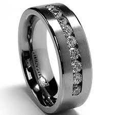 Tungsten With Black Diamond Male Wedding Bands Tungsten Titanium Black Schwarze Trauringe Trauringe Aus Titan Coole Trauringe