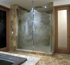 Open Shower Designs Without Doors Framed Sculptured Glass Shower Glass Shower Shower Doors Custom Shower Doors