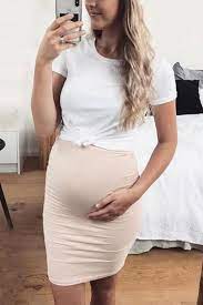 Maternity Short Sleeve Double Layer Bodycon Dress In 2021 Stylish Maternity Outfits Casual Maternity Maternity Dresses For Baby Shower