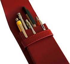 myshopx Leder Etui für 5 Füller Kugelschreiber Bleistift, Schreibgeräte  Farbe Rot Echt Leder : Amazon.de: Bürobedarf & Schreibwaren