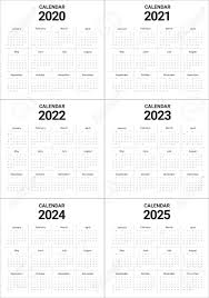 Apart from that, you have the option to choose your week starts from sunday or monday. Year 2020 2021 2022 2023 2024 2025 Calendar Vector Design Template Simple And Clean Design Royalty Free Cliparts Vectors And Stock Illustration Image 129672449