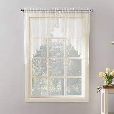 Sometimes referred to as a window curtain with swags or a swag window treatment, country swags are an excellent way of styling your space in a unique, versatile way. No 918 Joy Lace 38 Inch Rod Pocket Sheer Kitchen Curtain Swag Valance Pair Bed Bath Beyond