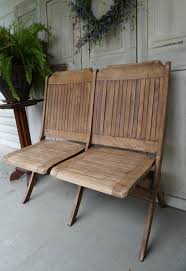 Double Seated Wooden Folding Chair Vintage Church Chair Etsy Arm Chairs Living Room Wooden Folding Chairs Sitting Room Chairs