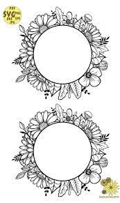 Floral Borders Svg Floral Svg Daisy Svg Round Floral Frame Monogram Frame Svg Floral Svg File Botanical Svg Cricut Wedding Flowers Svg Flower Frame Monogram Frame Floral Border