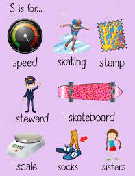 Palabras en ingles con q. Palabras En Ingles Comienzan Con La Letra S Ilustracion Ilustraciones Vectoriales Clip Art Vectorizado Libre De Derechos Image 60456966