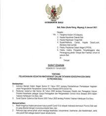 Gubernur Wayan Koster Terbitkan Se Terkait Pembatasan Kegiatan Jawa Bali Bagian 1