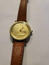 A watch face in black and gold brings an upscale quality to your ensemble. Speidel Ladies Gold Tone Lorus Quartz Disney Mickey Mouse Watch Y481 1220 Ebay
