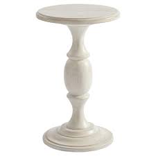 A traditional design gets a modern update in this mod end table! Barclay Butera Martini Modern Pedestal Base Whitewash Round Side End Table Standard 14 24 W Kathy Kuo Home