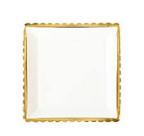 Gold Ruffle Edge Paper Plate – 12" Foil Finish (8pcs)