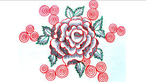 Drawing Embroidery Flower Design Technique On Paper Jana Art Diy paper flowers very easy and simple paper crafts.