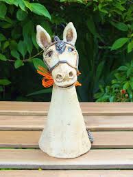 Pferd Pony Zaunhocker Gartenfigur Gartenkeramik Topferatelier Hand Gebaut Keramik Keramik Eule